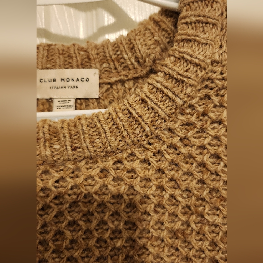 Club Monaco Italian Yarn Wool Sweater Tan XS